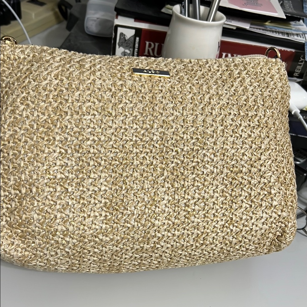 Aldo Gold Textured Clutch for Evening Glamour